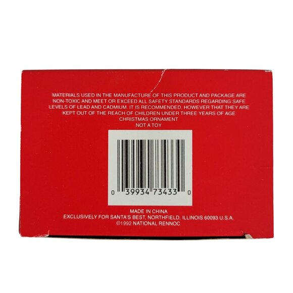 Santa's Best Christmas Ornament Sign of the Times Santa Carving 1992 VTG READ - Picture 12 of 12